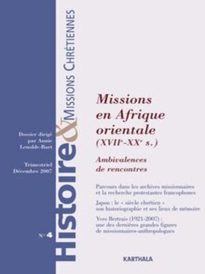 cover image of Missions en Afrique orientale (XVIIe -XXe s.) Ambivalences de rencontres